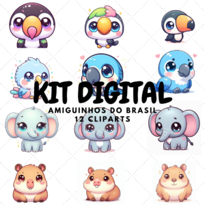 Clipart Amiguinhos Kawaii da Natureza