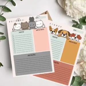 Planner Diário - folha avulsa - modelo gratuito