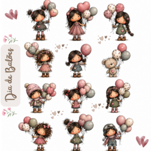 Clipart "Dia de Balões" - 12 Ilustrações PNG